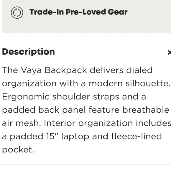 NWT Vaya 18L Backpack Cada Dia-Black - Picture 8 of 10